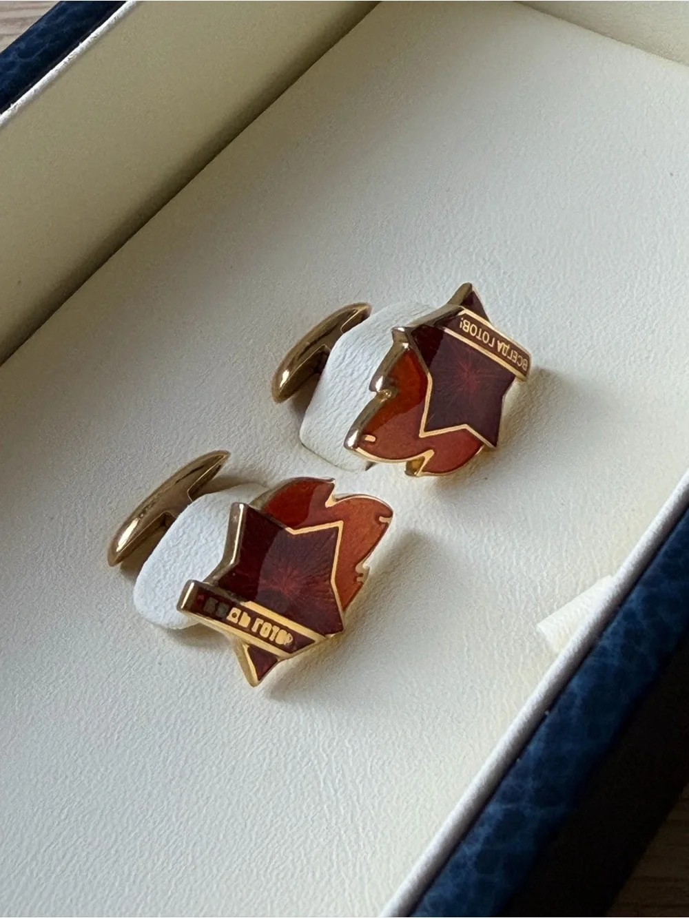 Gourji 18K Gold Enamel Cufflinks Rare Limited Edition 111 Always Ready Russia